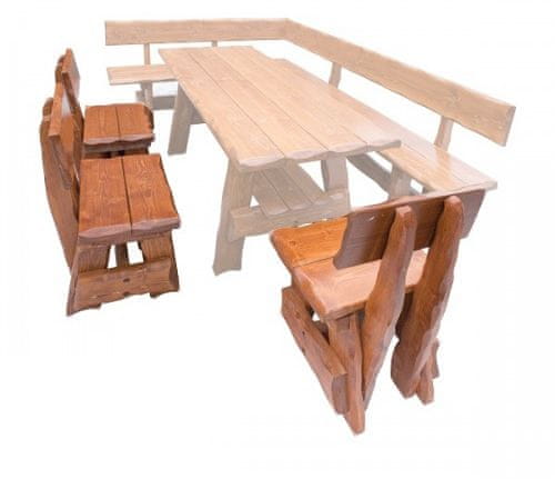 eoshop Záhradná stolička MO264 (MO265), smrek masív (Farba dreva: Týk + Lak)
